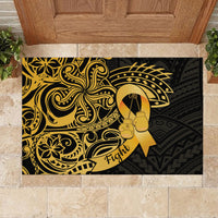 Polynesia Bone Cancer Awareness Rubber Doormat Fight Warriors LT14 - Polynesian Pride