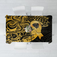 Polynesia Bone Cancer Awareness Tablecloth Fight Warriors LT14 Black - Polynesian Pride