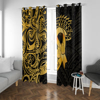 Polynesia Bone Cancer Awareness Window Curtain Fight Warriors LT14 With Grommets Black - Polynesian Pride