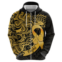 Polynesia Bone Cancer Awareness Zip Hoodie Fight Warriors