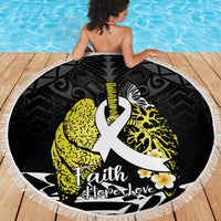 Polynesia World Lung Cancer Day Beach Blanket Faith Hope Love LT14 - Polynesian Pride