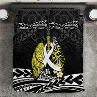 Polynesia World Lung Cancer Day Bedding Set Faith Hope Love LT14 Black - Polynesian Pride