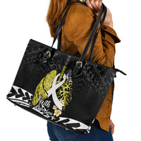 Polynesia World Lung Cancer Day Leather Tote Bag Faith Hope Love LT14 - Polynesian Pride