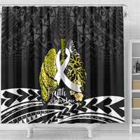 Polynesia World Lung Cancer Day Shower Curtain Faith Hope Love