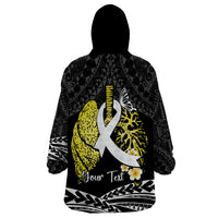 Personalised Polynesia World Lung Cancer Day Wearable Blanket Hoodie Faith Hope Love LT14 - Polynesian Pride