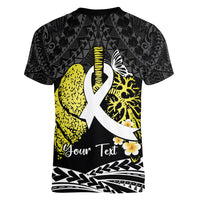 Personalised Polynesia World Lung Cancer Day Women V-Neck T-Shirt Faith Hope Love