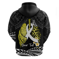 Personalised Polynesia World Lung Cancer Day Zip Hoodie Faith Hope Love
