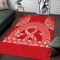 Personalised In September We Wear Red Area Rug Polynesia Blood Cancer Awareness