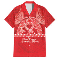 Personalised In September We Wear Red Family Matching Short Sleeve Bodycon Dress and Hawaiian Shirt Polynesia Blood Cancer Awareness