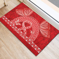 Personalised In September We Wear Red Rubber Doormat Polynesia Blood Cancer Awareness