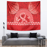 Personalised In September We Wear Red Tapestry Polynesia Blood Cancer Awareness LT14 Red - Polynesian Pride