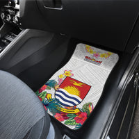 Kiribati Independence Day Car Mats Frigatebird Mix Tropical Flowers - White Style LT14 - Polynesian Pride