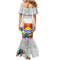Kiribati Independence Day Mermaid Dress Frigatebird Mix Tropical Flowers - White Style