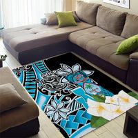 Personalised Guam Liberation Day Area Rug Chamorro Latte Stone With Guasali Flowers