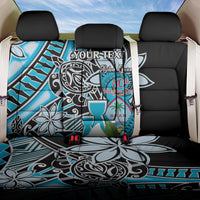 Personalised Guam Liberation Day Back Car Seat Cover 80th Anniversary Chamorro Latte Stone With Guasali Flowers LT14 One Size Blue - Polynesian Pride