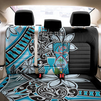 Personalised Guam Liberation Day Back Car Seat Cover 80th Anniversary Chamorro Latte Stone With Guasali Flowers LT14 - Polynesian Pride