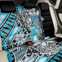 Personalised Guam Liberation Day Back Car Seat Cover 80th Anniversary Chamorro Latte Stone With Guasali Flowers LT14 - Polynesian Pride