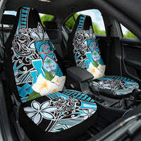 Personalised Guam Liberation Day Car Seat Cover 80th Anniversary Chamorro Latte Stone With Guasali Flowers LT14 One Size Blue - Polynesian Pride