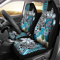 Personalised Guam Liberation Day Car Seat Cover 80th Anniversary Chamorro Latte Stone With Guasali Flowers LT14 - Polynesian Pride
