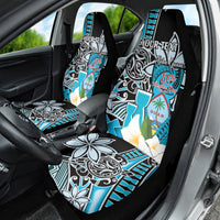 Personalised Guam Liberation Day Car Seat Cover 80th Anniversary Chamorro Latte Stone With Guasali Flowers LT14 - Polynesian Pride