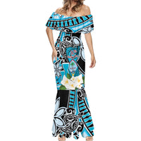 Personalised Guam Liberation Day Mermaid Dress 80th Anniversary Chamorro Latte Stone With Guasali Flowers LT14 - Polynesian Pride