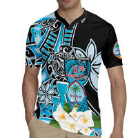 Personalised Guam Liberation Day Rugby Jersey Chamorro Latte Stone With Guasali Flowers