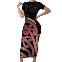 New Zealand Mangopare Tamanako Family Matching Short Sleeve Bodycon Dress and Hawaiian Shirt Aotearoa Maori