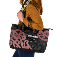 New Zealand Mangopare Tamanako Leather Tote Bag Aotearoa Maori