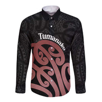 New Zealand Mangopare Tamanako Long Sleeve Button Shirt Aotearoa Maori LT14 Unisex Brown - Polynesian Pride