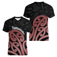 New Zealand Mangopare Tamanako Women V-Neck T-Shirt Aotearoa Maori