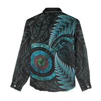 New Zealand Archery Women Casual Shirt Aotearoa Silver Fern Maori - Polynesian Pride
