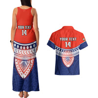 Custom Fiji School Couples Matching Tank Maxi Dress And Hawaiian Shirt Marist Brothers Fijian Tapa Pattern LT14 - Polynesian Pride
