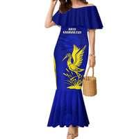 Fiji School Mermaid Dress Ratu Kadavulevu Heron With Fijian Tapa LT14 Women Gold - Polynesian Pride