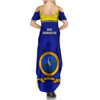 Fiji School Summer Maxi Dress Ratu Kadavulevu Heron With Fijian Tapa LT14 - Polynesian Pride