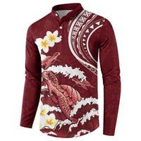 Blood Gold Polynesia Button Sweatshirt Polynesian Frangipani With Sea Turtles