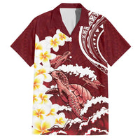 Blood Gold Polynesia Family Matching Long Sleeve Bodycon Dress and Hawaiian Shirt Polynesian Frangipani With Sea Turtles
