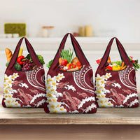 Blood Gold Polynesia Grocery Bag Polynesian Frangipani With Sea Turtles