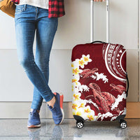 Blood Gold Polynesia Luggage Cover Polynesian Frangipani With Sea Turtles LT14 - Polynesian Pride