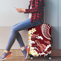Blood Gold Polynesia Luggage Cover Polynesian Frangipani With Sea Turtles LT14 - Polynesian Pride