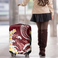 Blood Gold Polynesia Luggage Cover Polynesian Frangipani With Sea Turtles LT14 - Polynesian Pride