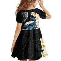Black Polynesia Family Matching Mermaid Dress and Hawaiian Shirt Polynesian Frangipani With Sea Turtles