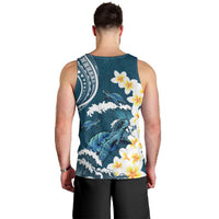 Dark Teal Polynesia Men Tank Top Polynesian Frangipani With Sea Turtles LT14 - Polynesian Pride