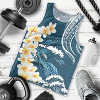 Dark Teal Polynesia Men Tank Top Polynesian Frangipani With Sea Turtles LT14 - Polynesian Pride