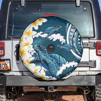 Dark Teal Polynesia Spare Tire Cover Polynesian Frangipani With Sea Turtles LT14 Dark Teal - Polynesian Pride