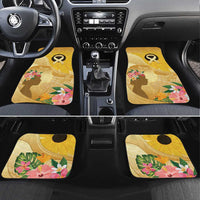 Polynesia Childhood Cancer Awareness Car Mats Be Bold Go Gold Polynesian Art LT14 Set 4pcs Gold - Polynesian Pride