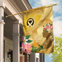 Polynesia Childhood Cancer Awareness Garden Flag Be Bold Go Gold Polynesian Art LT14 House Flag Gold - Polynesian Pride