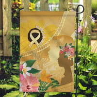 Polynesia Childhood Cancer Awareness Garden Flag Be Bold Go Gold Polynesian Art LT14 Garden Flag Gold - Polynesian Pride