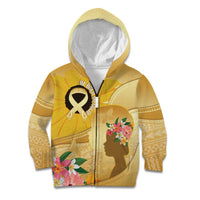 Polynesia Childhood Cancer Awareness Kid Hoodie Be Bold Go Gold Polynesian Art