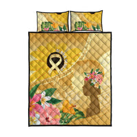 Polynesia Childhood Cancer Awareness Quilt Bed Set Be Bold Go Gold Polynesian Art LT14 - Polynesian Pride