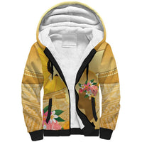Polynesia Childhood Cancer Awareness Sherpa Hoodie Be Bold Go Gold Polynesian Art LT14 Unisex Gold - Polynesian Pride
